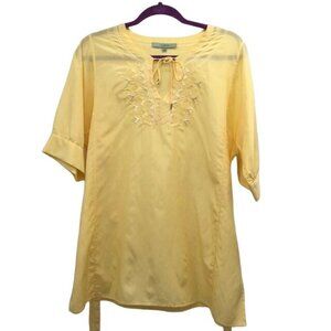 Nurture Blouse Womens L NEW Yellow Silk Blend Summer